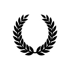 Simple laurel wreath design on transparent background silhouette
