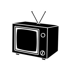 Classic television outline on transparent background silhouette