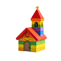 Colorful toy church building