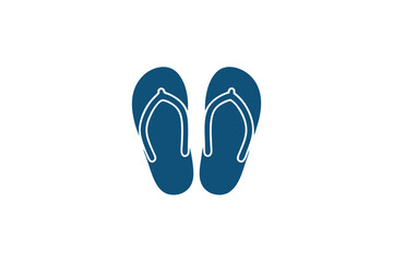 Blue Flip Flops Pair on White Background Footwear Summer Holiday Beach