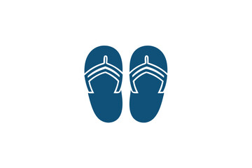 Blue Flip Flops Pair on White Background Beachwear Footwear Symbol