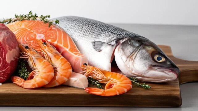 Protein sampler Meat seafood and fish
