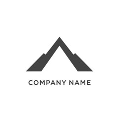 Minimalist Mountain Peak Letter A Logo Design Concept.