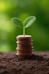 money growth concept with seed, save, symbol