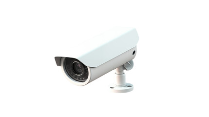 Sleek white surveillance camera for security and protection in modern spaces, peace of mind