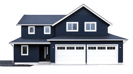 Modern house exterior deep blue navy