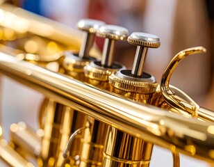 Close-up trumpet valves