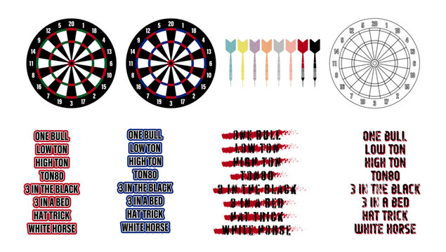 008ダーツアイコンイラストセット