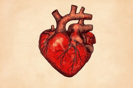 Vector red heart, Vector illustration of a red heart