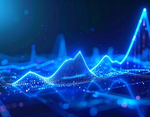 Futuristic digital data wave demonstrating growth and analytics concept