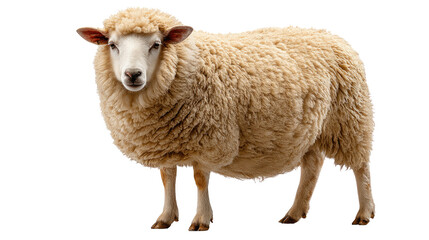 Obraz premium Proud Sheep: A photorealistic image captures a magnificent sheep, highlighting its woolly texture and serene gaze, embodying the essence of rural tranquility and agricultural life.