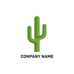 Fototapeta premium Simple green cactus logo design for a company brand identity.