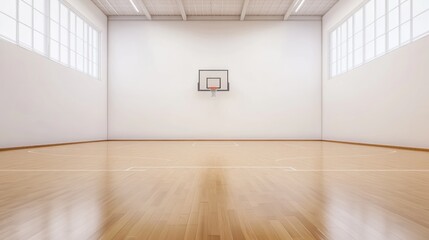 Empty basketball court interior