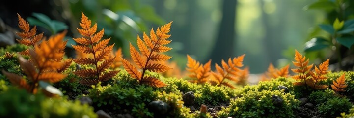 clusters of ferns brown delicate isolated white, plant life, undergrowth
