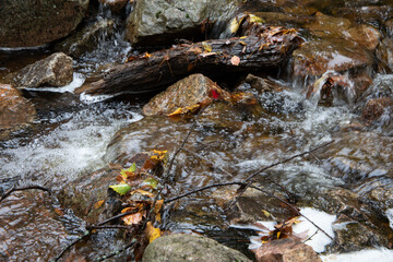 Beautiful natural waterfall at Luskville Falls trail in Gatineau Park, Quebec, Canada