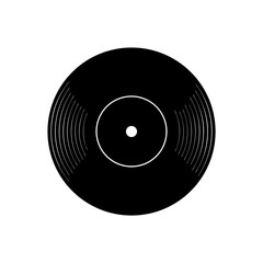 Isolated vinyl record art on transparent background silhouette