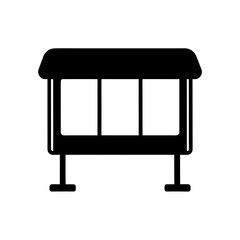 Black bulletin board icon on transparent background silhouette