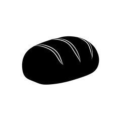 Silhouette loaf of bread on transparent background