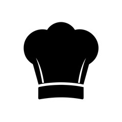 Simple chef hat silhouette on transparent background