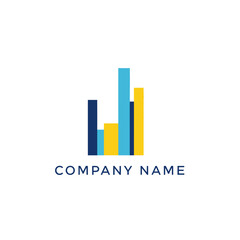 Abstract Bar Graph Company Logo Design.