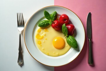 Empty plate with untouched food, signifying abstinence , fork, clean eating, nutrition