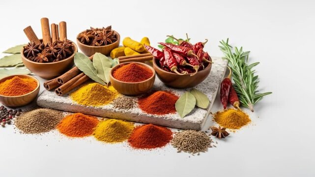 Aromatic spice assortment on display