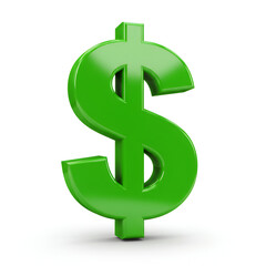 Vibrant green dollar sign symbol symbolizing wealth and finance