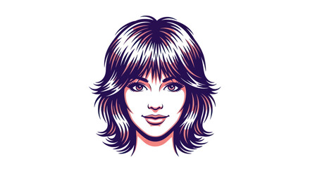 Close up portrait of a young woman with layered hairstyle.