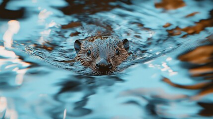 Beaver swimming in water