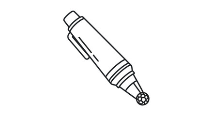Line Drawing of a Spherical Tipped Massage Tool.