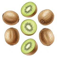 Fototapeta premium kiwi, simple watercolor, hand drawn, white background