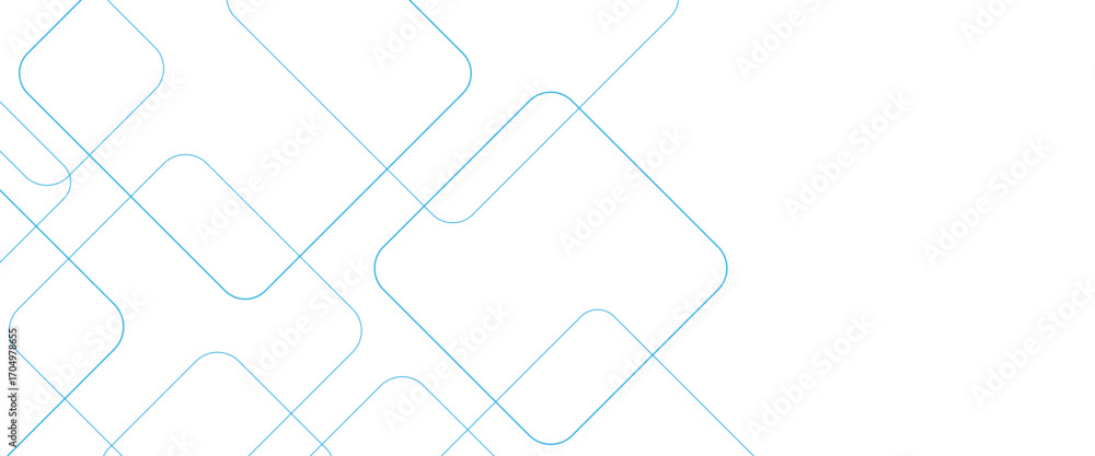 Poster minimal geometric background. dynamic blue shapes composition with white lines. abstract background 