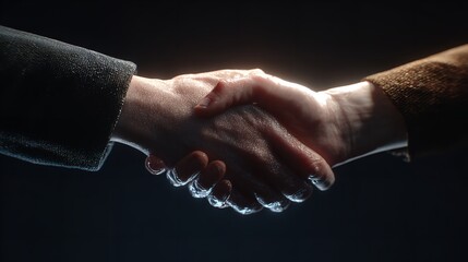 Businessmans handshake. Successful businessmen handshaking after good deal