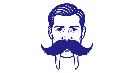 Man with a Large Mustache and Tusks.