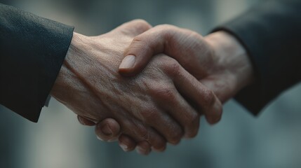 Businessmans handshake. Successful businessmen handshaking after good deal