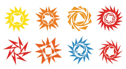 Colorful Abstract Starburst Designs.