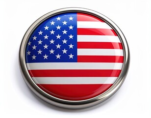 American flag button pin with stars and stripes design