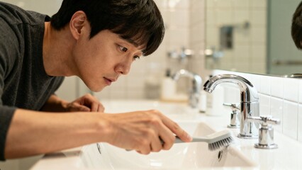 한국인의꼼꼼한욕실청소모습