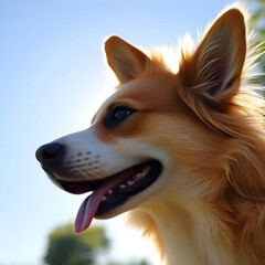 Naklejka premium Happy Dog with Open Mouth