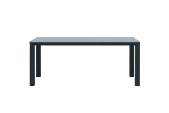 Modern rectangular dining table isolated on transparent background