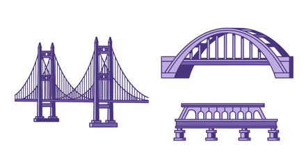 Illustrative depiction of various bridge designs showcasing architectural and engineering marvels.