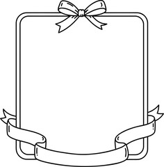 Elegant Decorative Frame With Ribbon and Bow For Design and Presentation	
