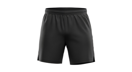 Black Athletic Sports Shorts Mockup Isolated on White Background