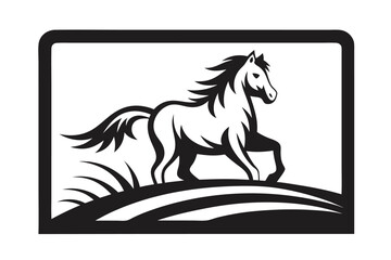 Horse Galloping Over Star With White Background Element