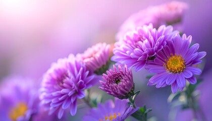 Obraz premium Delicate purple flowers in soft light