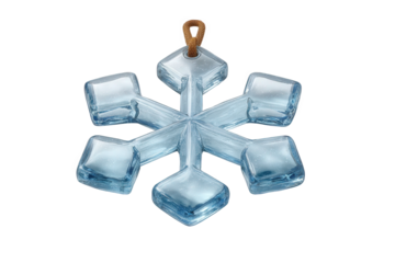 Glass snowflake christmas ornament isolated on transparent background