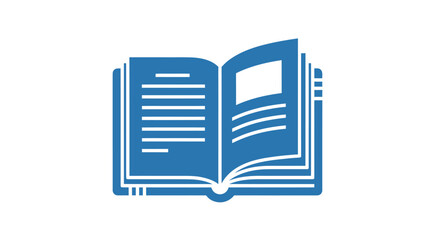 Stylized open book icon representing knowledge and learning.