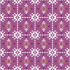 pixel patterns, Floral in Mauve and White