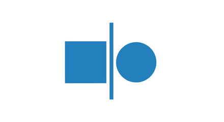 Fototapeta premium Blue Square and Circle Separated by a Line.