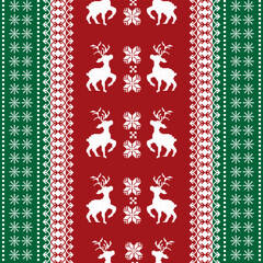 Vector seamless Christmas pattern with traditional winter elements for a festive holiday illustration